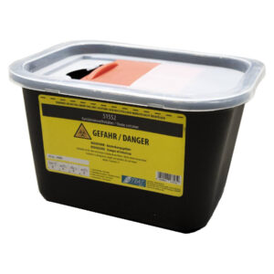 Kanülen Abwurfbehälter schwarz, 2 Liter