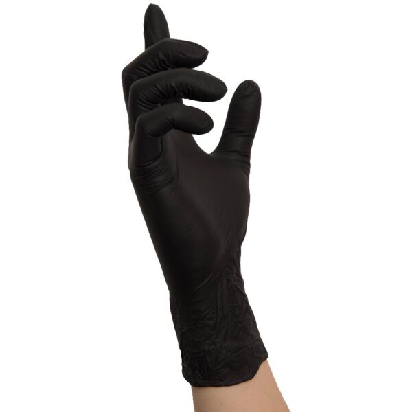 NITRAS BIG BLACK WAVE, Einmalhandschuhe aus Nitril, schw.