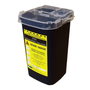 Kanülen Abwurfbehälter schwarz, 1 Liter - Expert Medizinbedarf