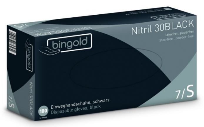 BINGOLD Nitril 30BLACK Einweghandschuhe, schwarz - Expert Medizinbedarf