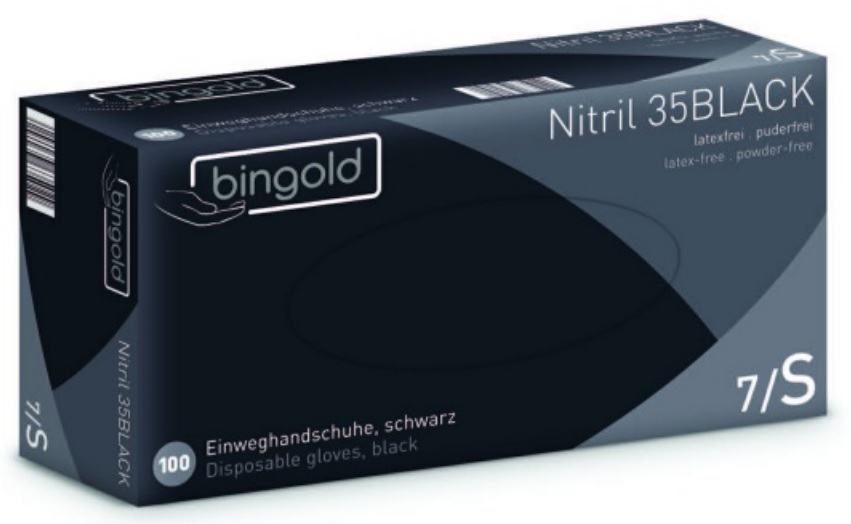 BINGOLD Nitril 35BLACK Einweghandschuhe, schwarz - Expert Medizinbedarf