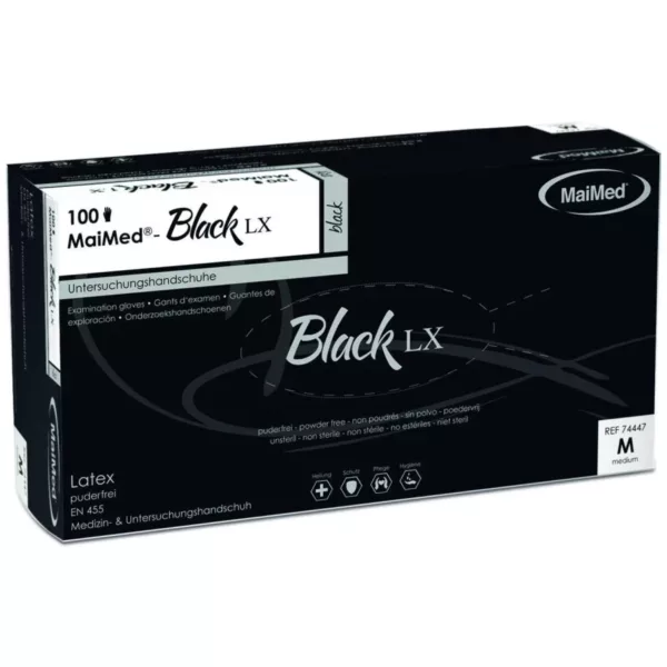 MaiMed - Black LX Einmalhandschuhe Latex, schwarz