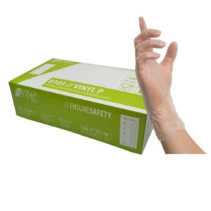NITRAS VINYL Einmalhandschuhe, transparent, gepudert