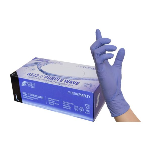 NITRAS PURPLE WAVE, Einmalhandschuhe aus Nitril, lila