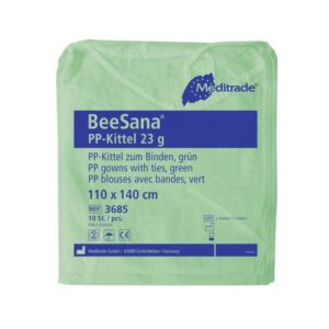 BeeSana® PP-Kittel 23 g, mit elastischen Gummibändern, 110 cm x 140 cm, grün - Expert Medizinbedarf