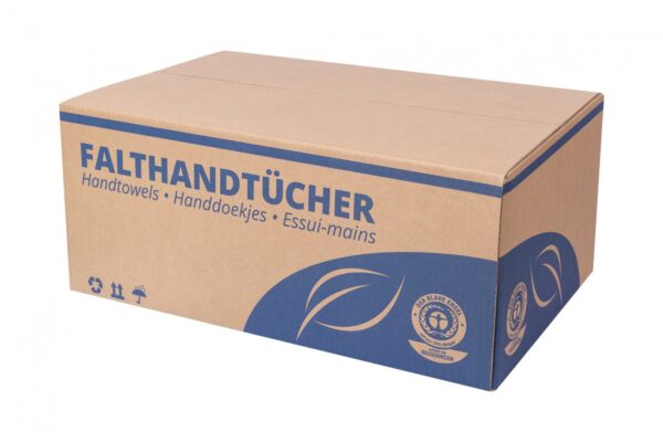Huchtemeier Falthandtücher, V-Falz, 1-lagig, 25,0 x 23,0 cm, 5000 Blatt, natur, RC Krepp - Expert Medizinbedarf
