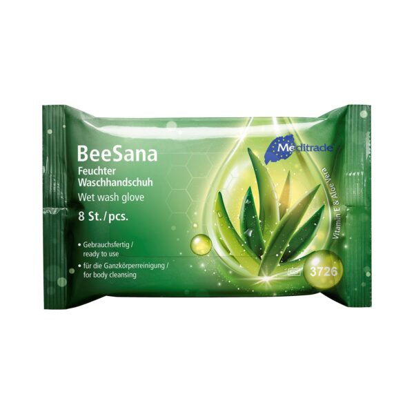 Meditrade-BeeSana Waschhandschuh feucht, 8 Stück