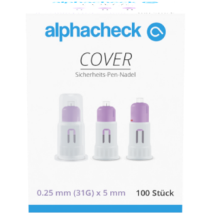 alphacheck COVER Sicherheits-Pen-Nadel 31Gx5mm - Expert Medizinbedarf