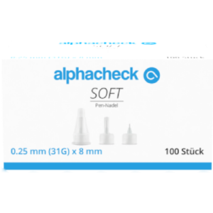 alphacheck soft Pen-Nadeln 31Gx8mm - Expert Medizinbedarf
