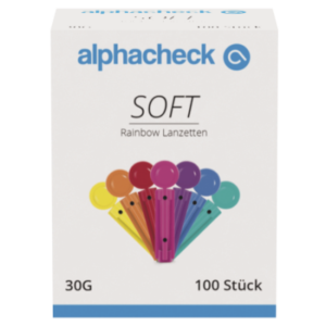 alphacheck soft Rainbow Lanzetten 30Gx3mm,100 Stück
