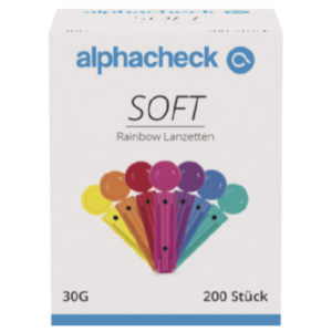 alphacheck soft Rainbow Lanzetten 30Gx3mm, 200 Stück