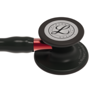 Cardiology IV™ Stethoskop, schwarz, Schlauchanschluss rot