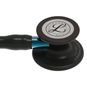 Cardiology IV™ Stethoskop, schwarz, Schlauchanschluss blau