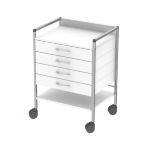 Variocar-Vielzweckwagen, weiß 4 Schubladen, 83cm hoch