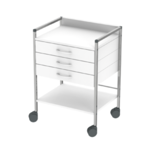 Variocar-Vielzweckwagen, weiß 3 Schubladen, 83cm hoch