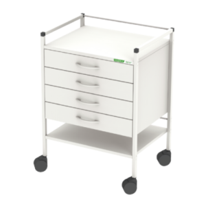 Haeberle - Basiswagen 08/16 mit 4 Schub- laden, 83cm hoch, weiß