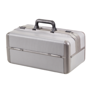 Arzttasche Ideal Feinrindleder grau, Höhe 22cm