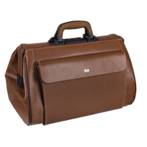 Arzttasche Medilight m. 2 Vortaschen, Leder braun