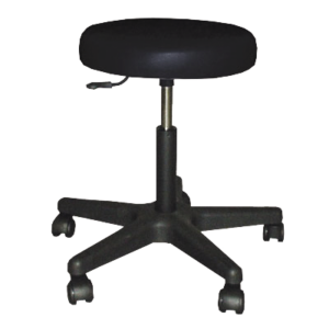 Drehhocker m. Rollen f. Weichböden, schwarz (003349)