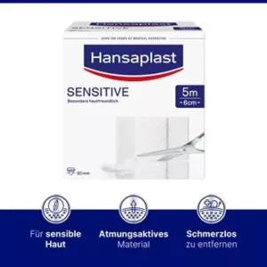 Hansaplast SENSITIVE, 5 m x 6 cm
