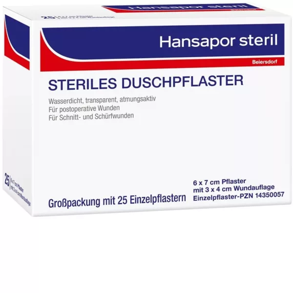 Beiersdorf - Hansapor steril, Sterile Duschpflaster 8 x 10 cm